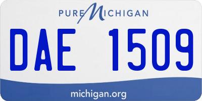 MI license plate DAE1509