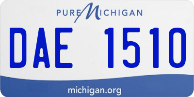 MI license plate DAE1510