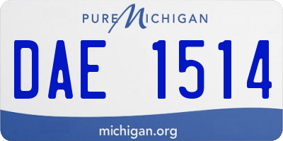 MI license plate DAE1514