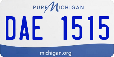 MI license plate DAE1515