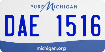 MI license plate DAE1516