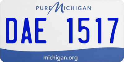 MI license plate DAE1517