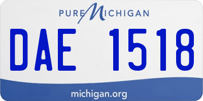 MI license plate DAE1518