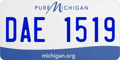 MI license plate DAE1519