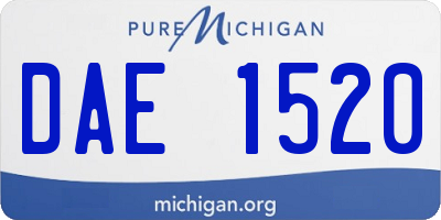 MI license plate DAE1520