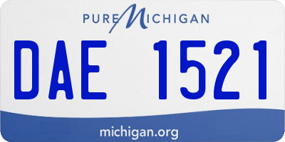 MI license plate DAE1521