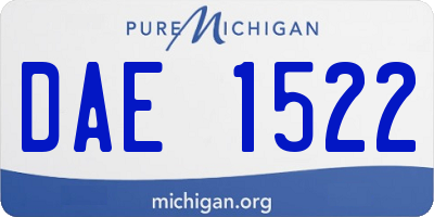 MI license plate DAE1522