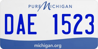 MI license plate DAE1523