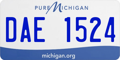 MI license plate DAE1524