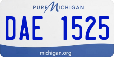 MI license plate DAE1525