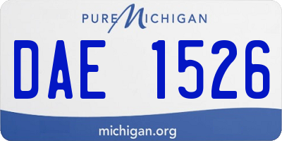 MI license plate DAE1526