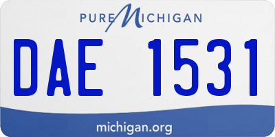 MI license plate DAE1531