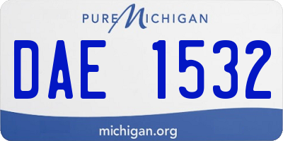 MI license plate DAE1532
