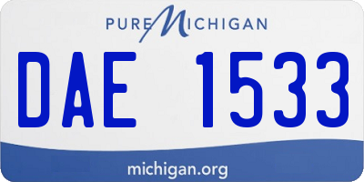 MI license plate DAE1533