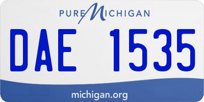MI license plate DAE1535