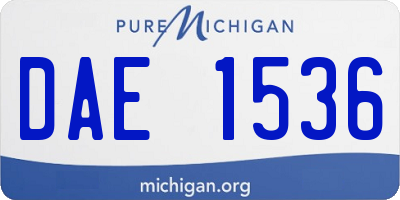 MI license plate DAE1536
