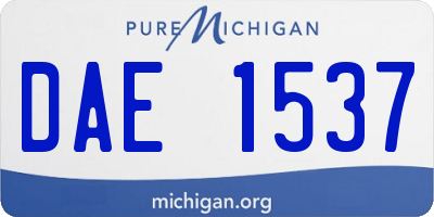 MI license plate DAE1537