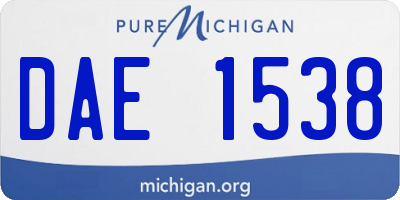 MI license plate DAE1538