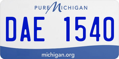 MI license plate DAE1540