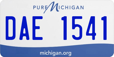 MI license plate DAE1541