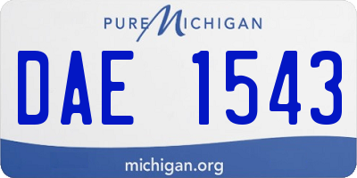 MI license plate DAE1543