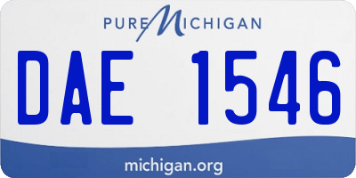 MI license plate DAE1546