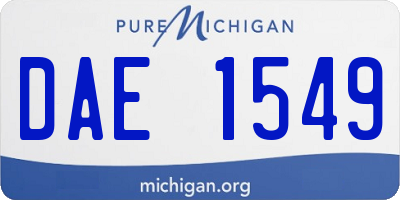 MI license plate DAE1549