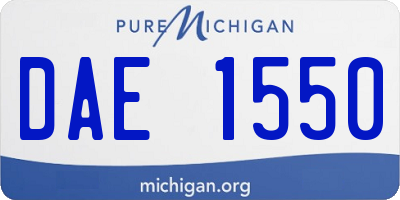 MI license plate DAE1550