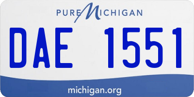 MI license plate DAE1551