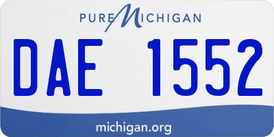 MI license plate DAE1552