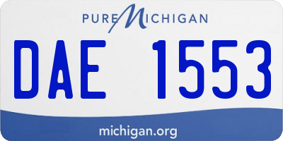 MI license plate DAE1553