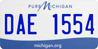 MI license plate DAE1554