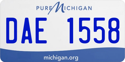 MI license plate DAE1558