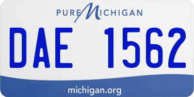 MI license plate DAE1562