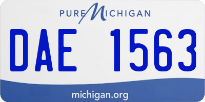 MI license plate DAE1563