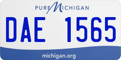 MI license plate DAE1565