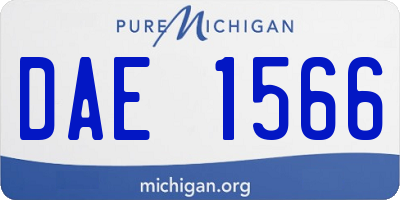 MI license plate DAE1566