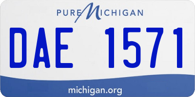 MI license plate DAE1571