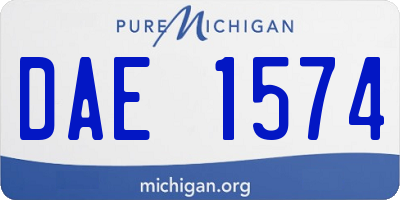 MI license plate DAE1574