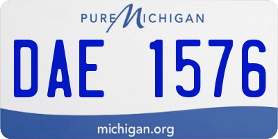 MI license plate DAE1576