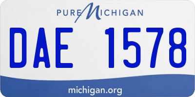MI license plate DAE1578