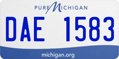 MI license plate DAE1583