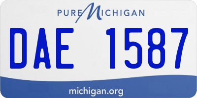 MI license plate DAE1587
