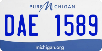 MI license plate DAE1589