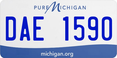 MI license plate DAE1590