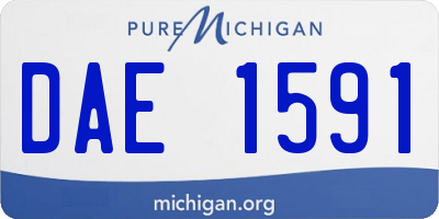 MI license plate DAE1591