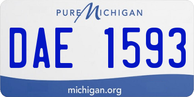 MI license plate DAE1593