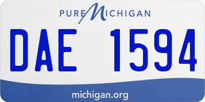 MI license plate DAE1594