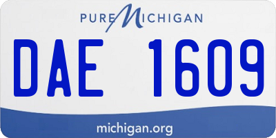 MI license plate DAE1609
