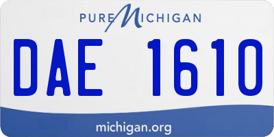MI license plate DAE1610